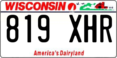 WI license plate 819XHR