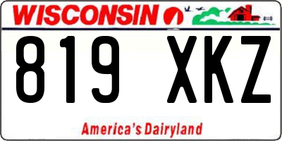 WI license plate 819XKZ