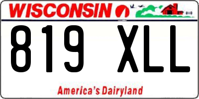 WI license plate 819XLL