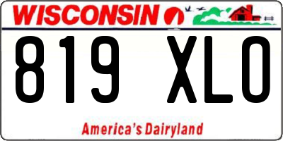 WI license plate 819XLO