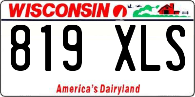 WI license plate 819XLS