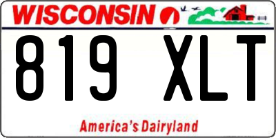 WI license plate 819XLT
