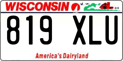 WI license plate 819XLU