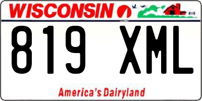WI license plate 819XML