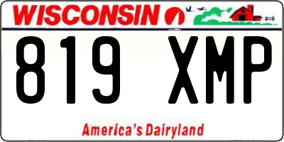WI license plate 819XMP