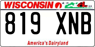 WI license plate 819XNB