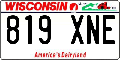 WI license plate 819XNE