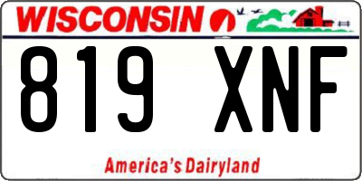 WI license plate 819XNF