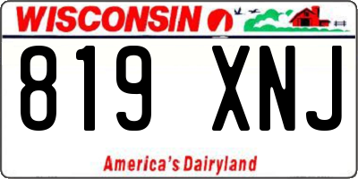 WI license plate 819XNJ