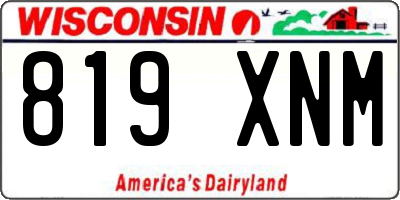 WI license plate 819XNM