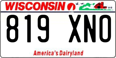 WI license plate 819XNO