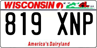 WI license plate 819XNP