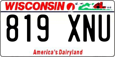 WI license plate 819XNU