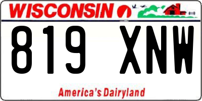 WI license plate 819XNW