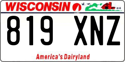 WI license plate 819XNZ
