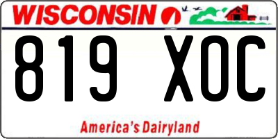 WI license plate 819XOC