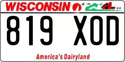 WI license plate 819XOD