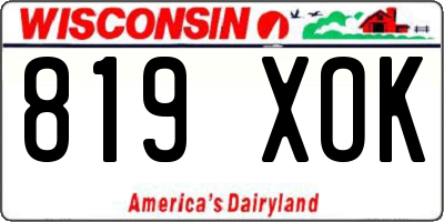 WI license plate 819XOK