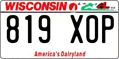 WI license plate 819XOP