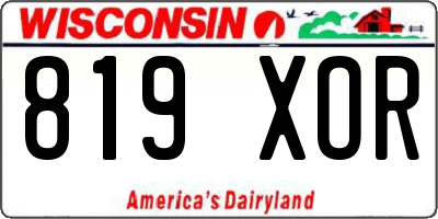 WI license plate 819XOR