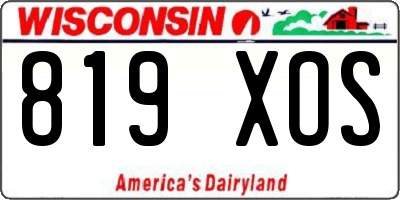WI license plate 819XOS