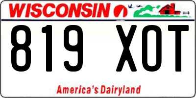 WI license plate 819XOT