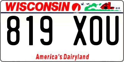 WI license plate 819XOU