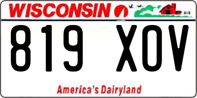WI license plate 819XOV