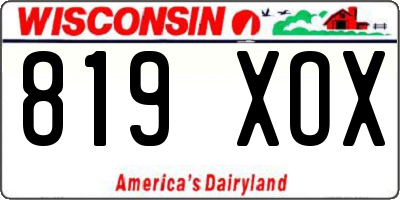 WI license plate 819XOX
