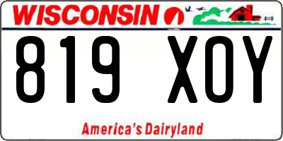 WI license plate 819XOY