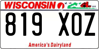 WI license plate 819XOZ