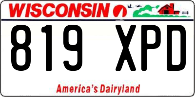 WI license plate 819XPD
