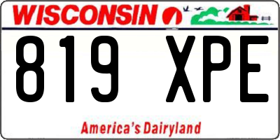 WI license plate 819XPE