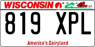 WI license plate 819XPL