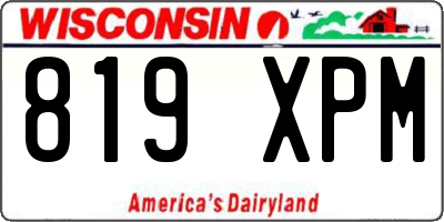 WI license plate 819XPM
