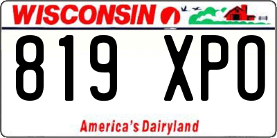 WI license plate 819XPO