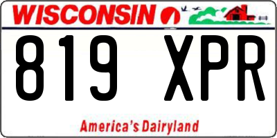 WI license plate 819XPR