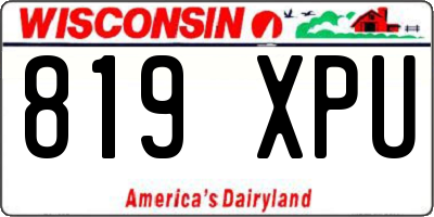 WI license plate 819XPU