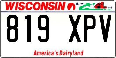 WI license plate 819XPV