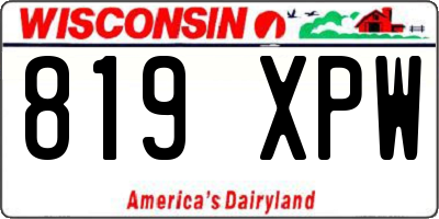 WI license plate 819XPW
