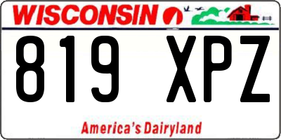 WI license plate 819XPZ