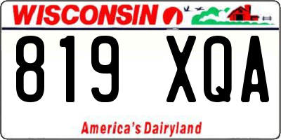 WI license plate 819XQA