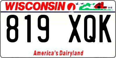 WI license plate 819XQK