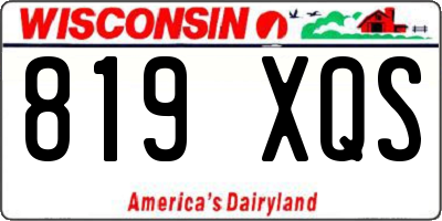 WI license plate 819XQS