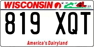 WI license plate 819XQT