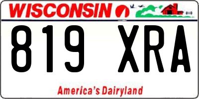 WI license plate 819XRA