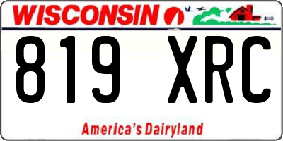 WI license plate 819XRC