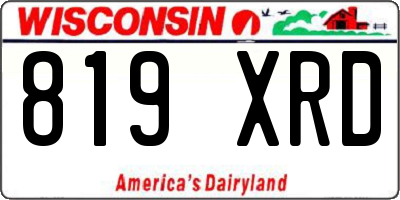 WI license plate 819XRD