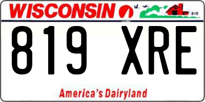 WI license plate 819XRE