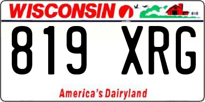 WI license plate 819XRG